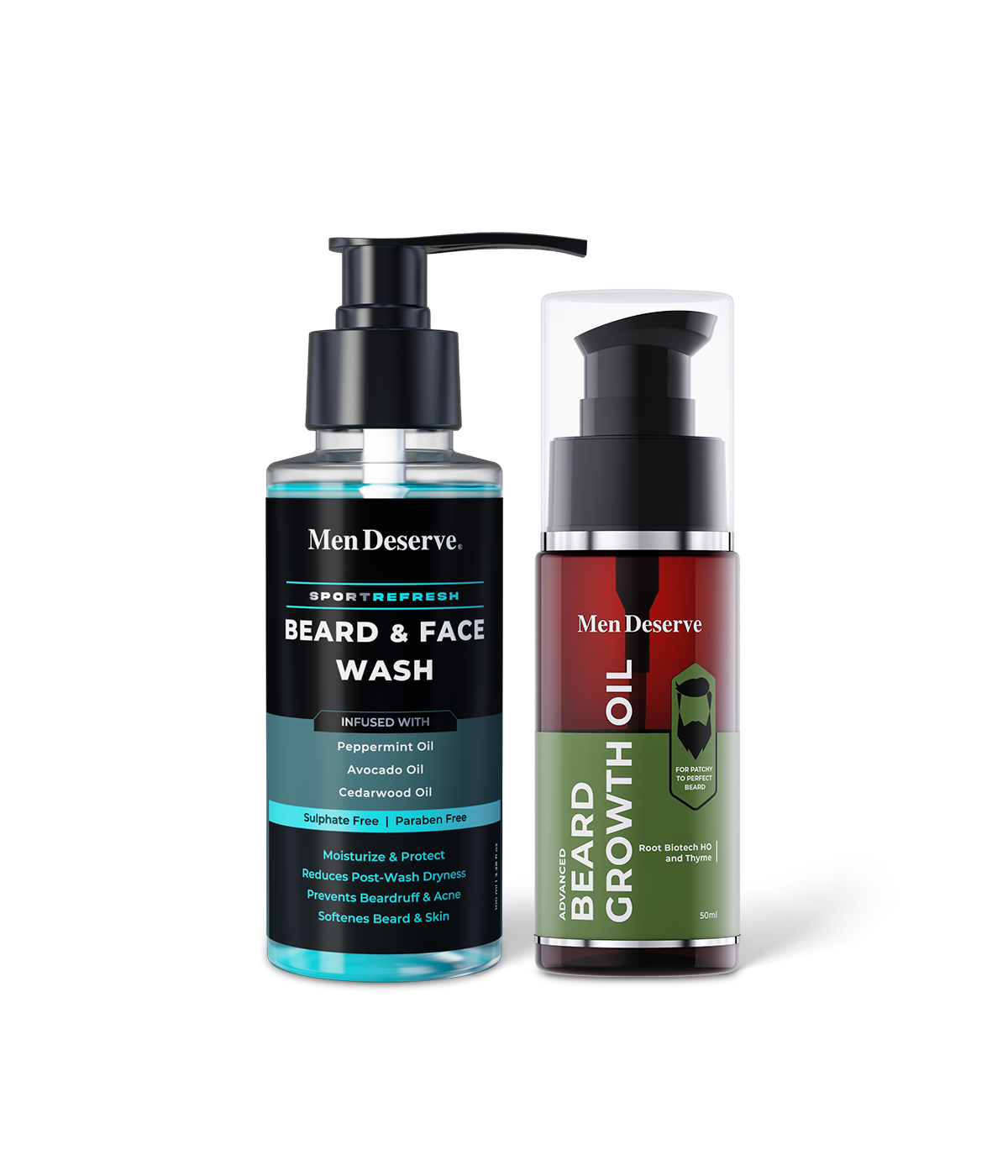 Beard Care Combo of Beard & Face Wash and Beard Growth Oil.