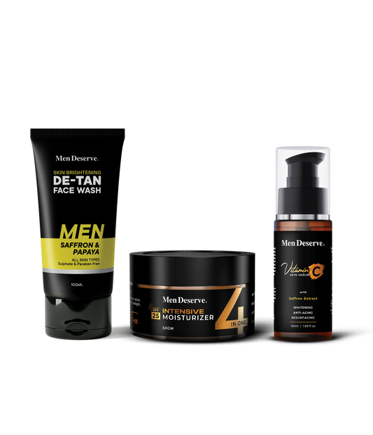 Men's Ultimate Skincare Trio: De-Tan, Moisturize, Vitamin C
