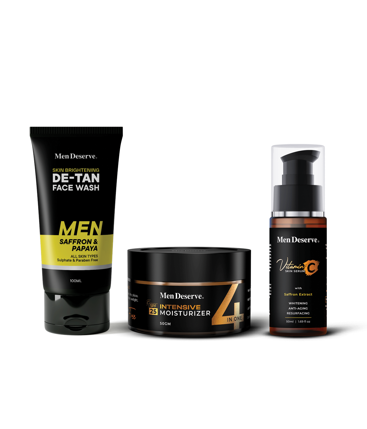 Men's Ultimate Skincare Trio: De-Tan, Moisturize, Vitamin C