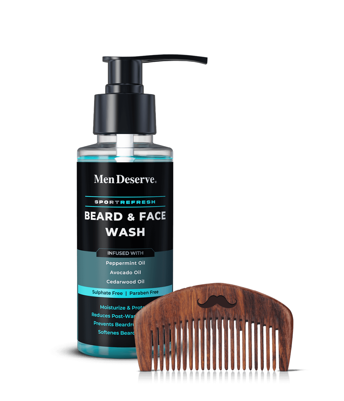 Combo of Beard & Face Wash with Beard Comb