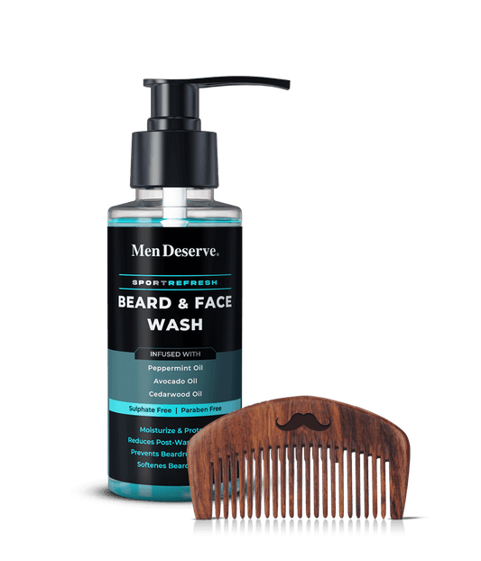 Combo of Beard & Face Wash with Beard Comb