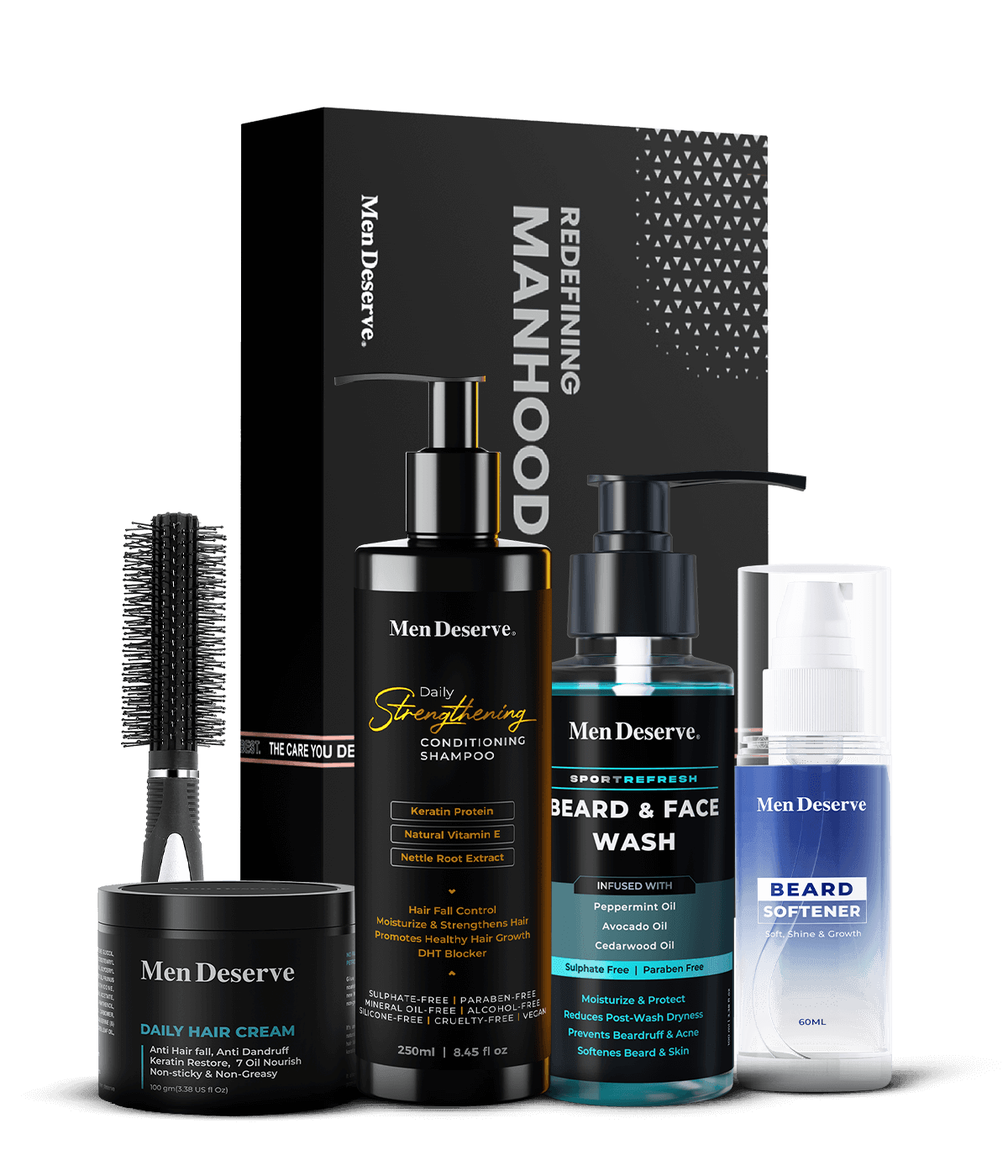 Men Grooming Kit for Hair and Beard Care - Quality Grooming Products for Men - Men Deserve
