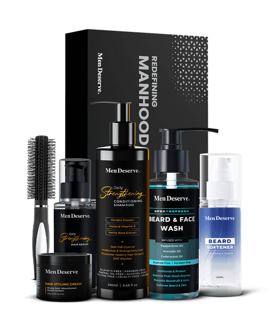 Men Grooming Combo of Quality Hair Care and Beard Care Products - Men Deserve
